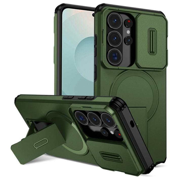 OEM - Mobilskal för Samsung Galaxy S26 Ultra Magnetiskt Kickstand PC + TPU - Grön