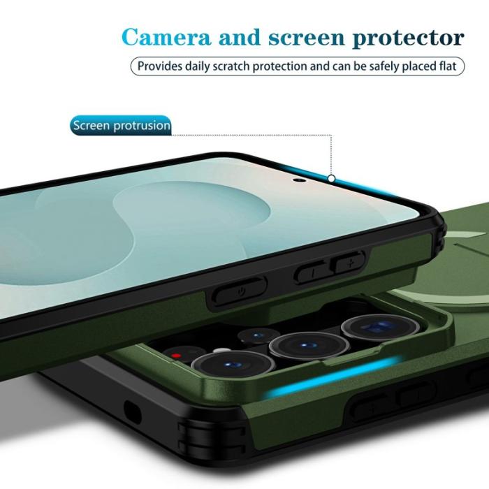 OEM - Mobilskal för Samsung Galaxy S26 Ultra Magnetiskt Kickstand PC + TPU - Grön