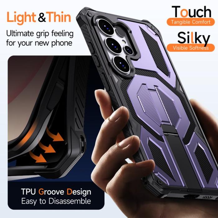 OEM - Mobilskal för Samsung Galaxy S26 Ultra Magnetiskt Kickstand PC + TPU - Ljuslila