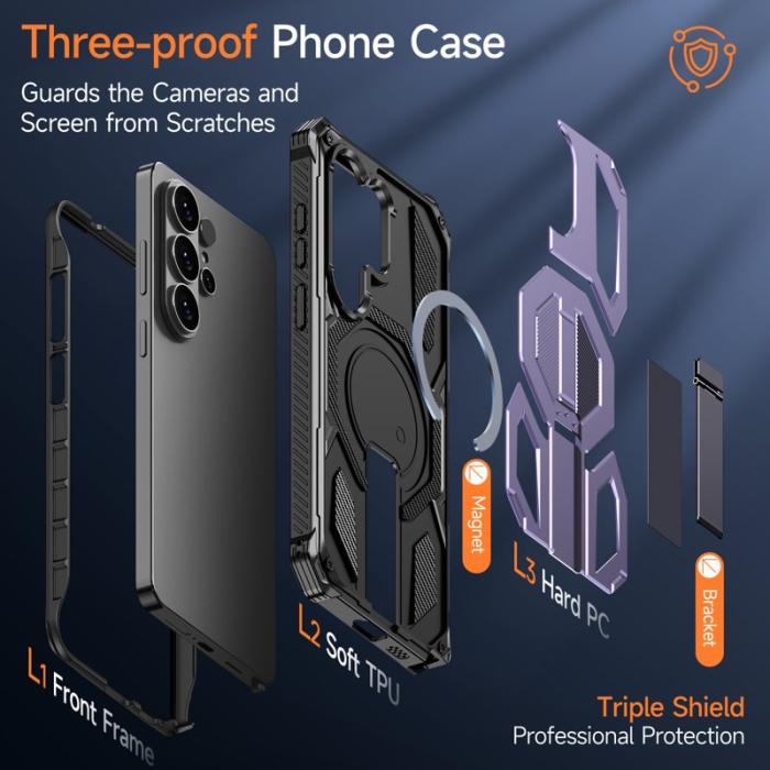 OEM - Mobilskal för Samsung Galaxy S26 Ultra Magnetiskt Kickstand PC + TPU - Ljuslila