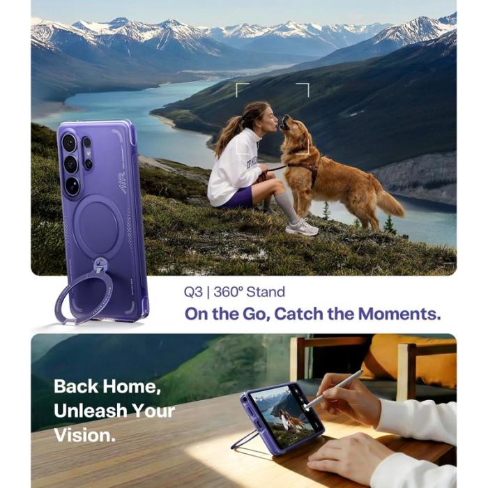 Torras - Torras Mobilskal för Samsung Galaxy S26 Ultra Magnetiskt Kickstand - Mörklila