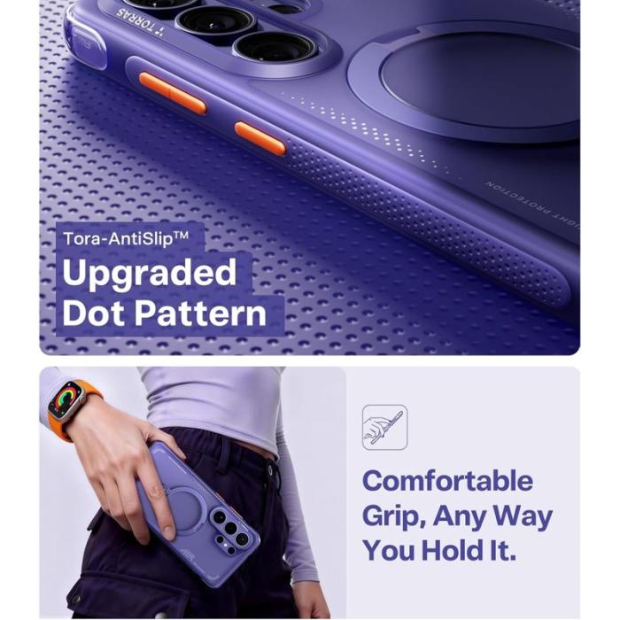 Torras - Torras Mobilskal för Samsung Galaxy S26 Ultra Magnetiskt Kickstand - Mörklila