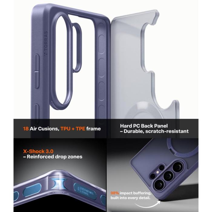 Torras - Torras Mobilskal för Samsung Galaxy S26 Ultra Magnetiskt Kickstand - Mörklila