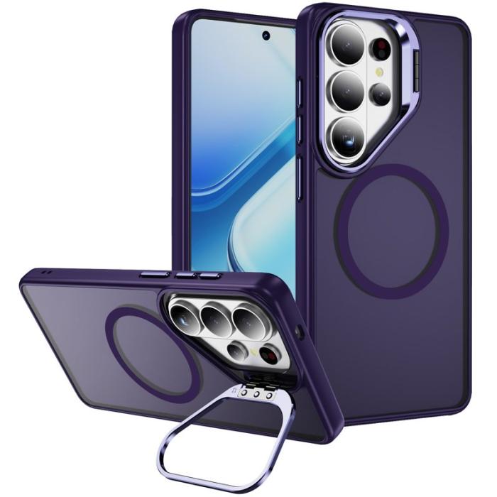 OEM - Mobilskal för Samsung Galaxy S26 Ultra Magnetiskt Kickstand PC + TPU - Mörklila