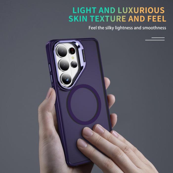 OEM - Mobilskal för Samsung Galaxy S26 Ultra Magnetiskt Kickstand PC + TPU - Mörklila