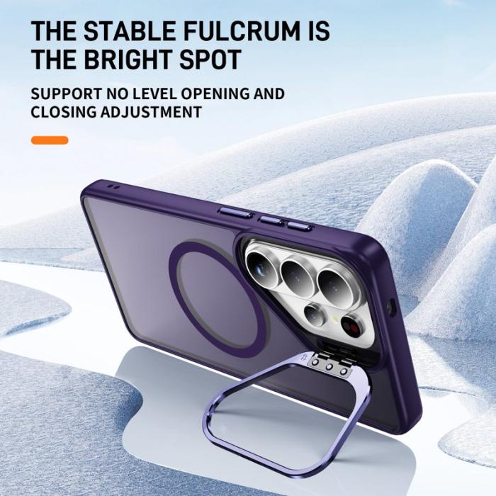 OEM - Mobilskal för Samsung Galaxy S26 Ultra Magnetiskt Kickstand PC + TPU - Mörklila