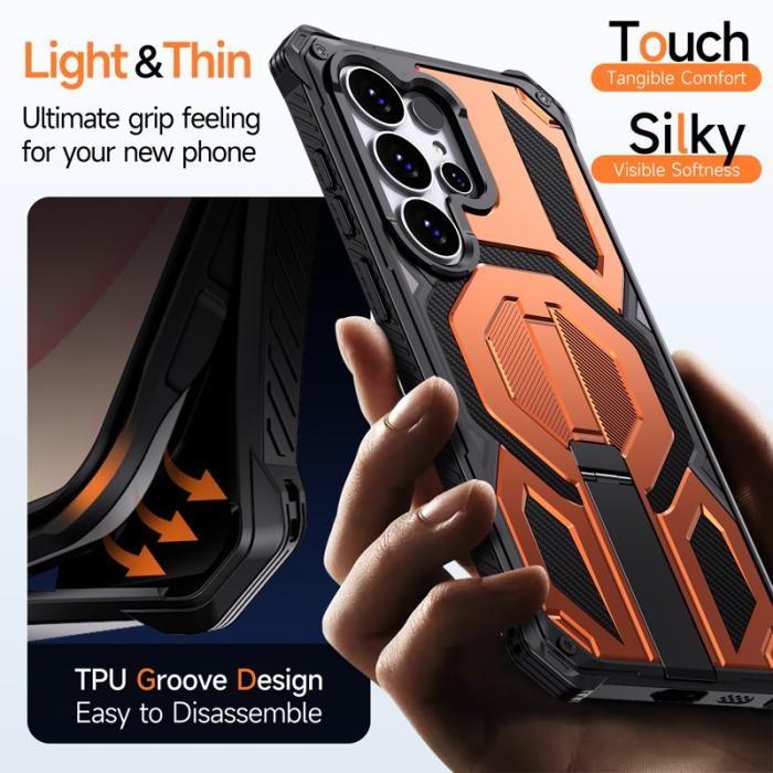 OEM - Mobilskal för Samsung Galaxy S26 Ultra Magnetiskt Kickstand PC + TPU - Orange