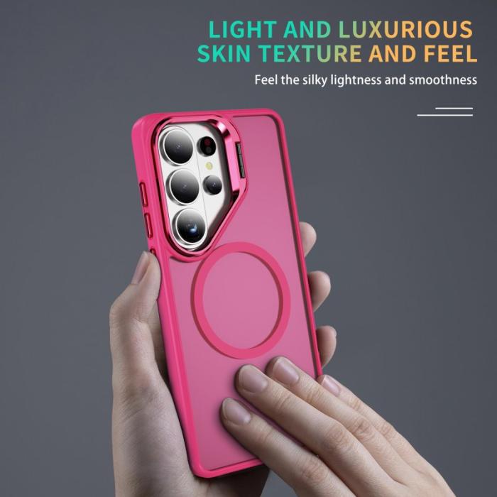 OEM - Mobilskal för Samsung Galaxy S26 Ultra Magnetiskt Kickstand PC + TPU - Rosa