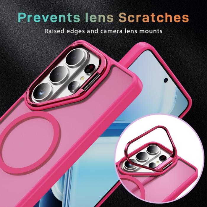 OEM - Mobilskal för Samsung Galaxy S26 Ultra Magnetiskt Kickstand PC + TPU - Rosa