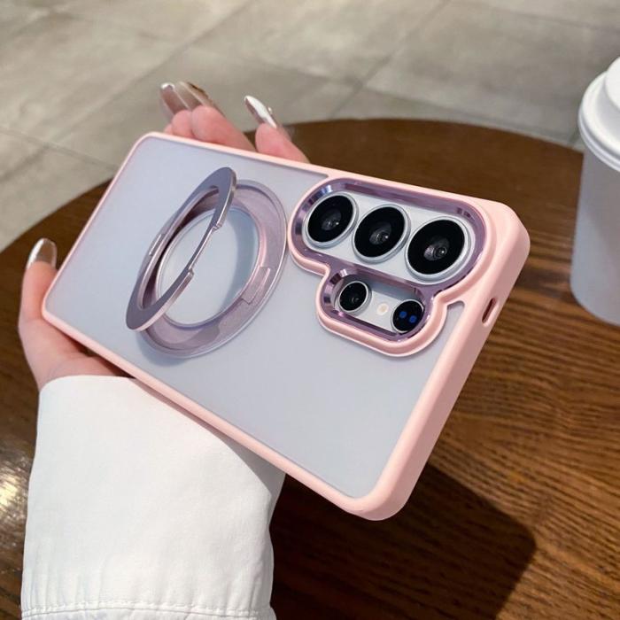 OEM - Mobilskal för Samsung Galaxy S26 Ultra Magnetiskt Kickstand PC + TPU - Rosa