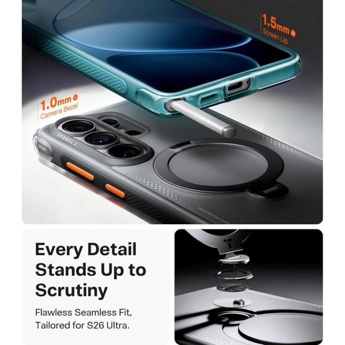 Torras - Torras Mobilskal för Samsung Galaxy S26 Ultra Magnetiskt Kickstand - Svart