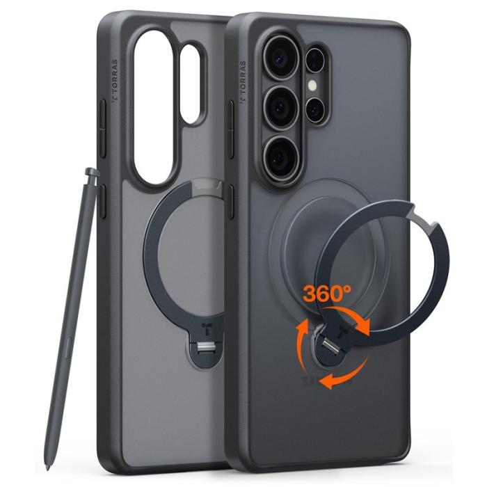 Torras - Torras Mobilskal för Samsung Galaxy S26 Ultra Magnetiskt Kickstand - Svart