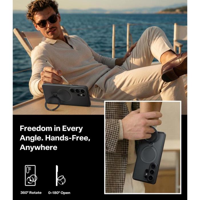 Torras - Torras Mobilskal för Samsung Galaxy S26 Ultra Magnetiskt Kickstand - Svart