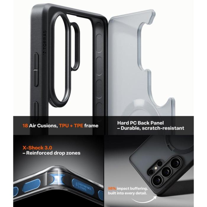 Torras - Torras Mobilskal för Samsung Galaxy S26 Ultra Magnetiskt Kickstand - Svart