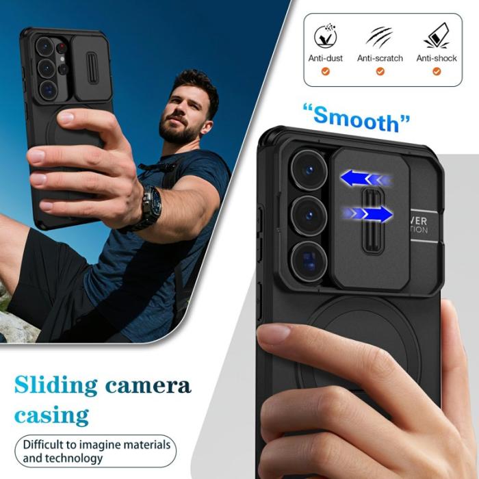 OEM - Mobilskal för Samsung Galaxy S26 Ultra Magnetiskt Kickstand PC + TPU - Svart