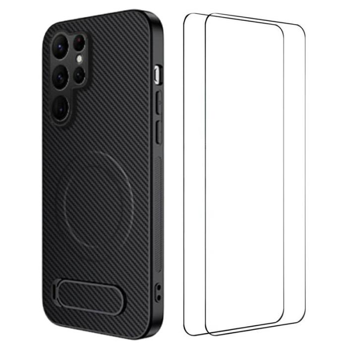 WANLONFENG - WANLONFENG Mobilskal för Samsung Galaxy S26 Ultra Magnetiskt Kickstand - Svart