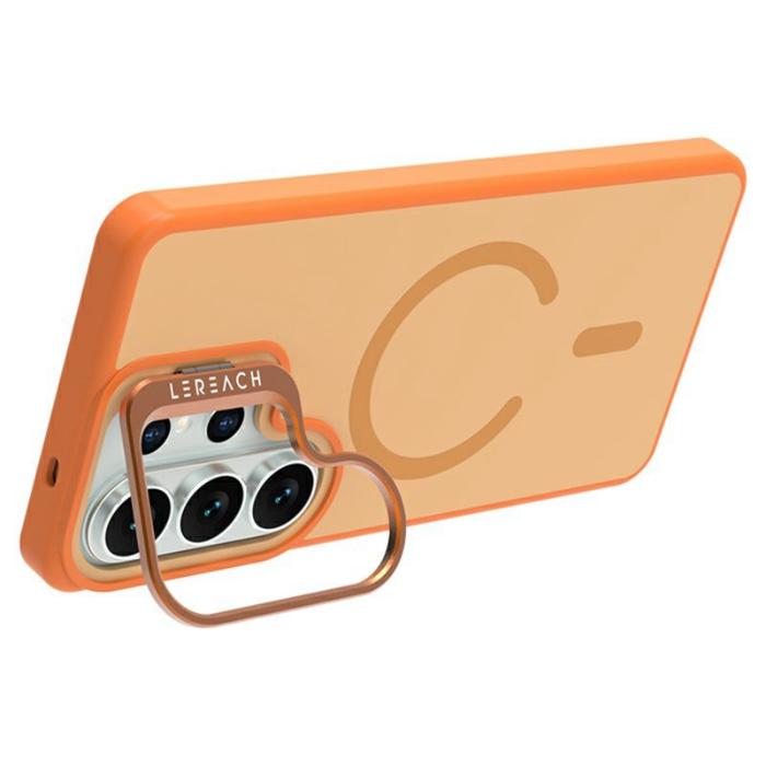 LeReach - LeReach Mobilskal för Samsung Galaxy S26 Ultra Magnetiskt Kickstand TPU - Orange