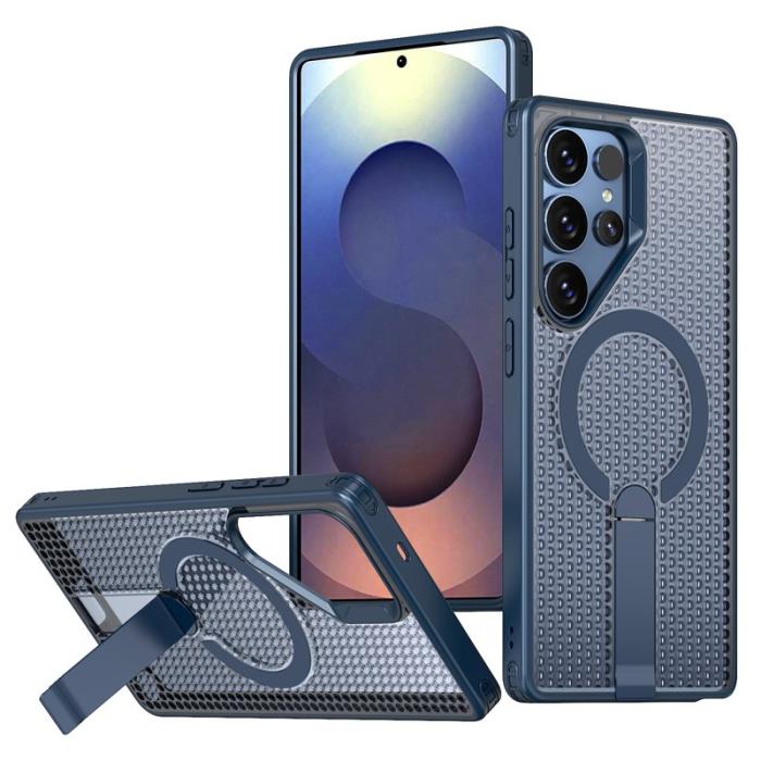 OEM - Mobilskal för Samsung Galaxy S26 Ultra Magnetiskt Kickstand TPU PC - Blå