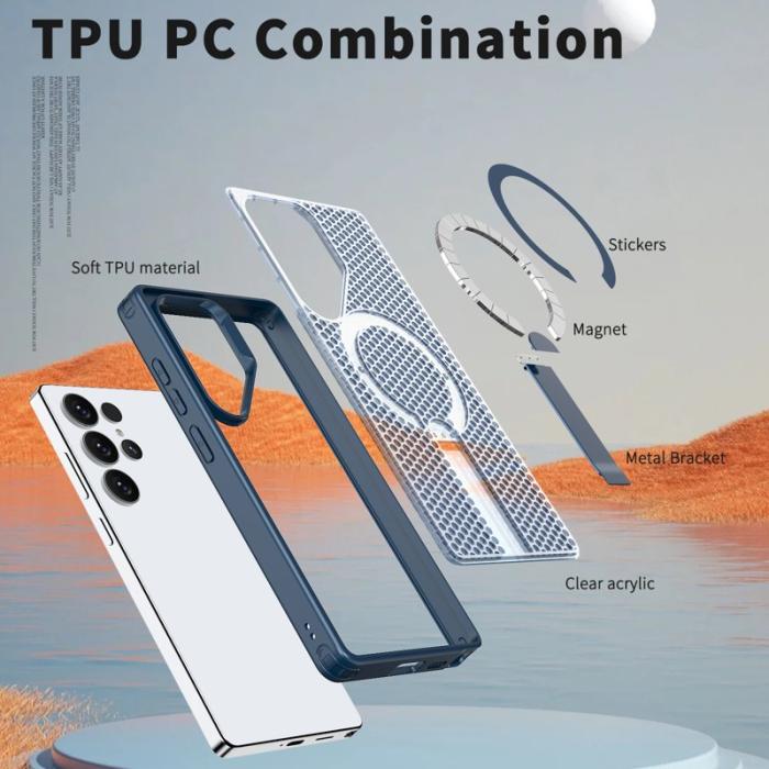 OEM - Mobilskal för Samsung Galaxy S26 Ultra Magnetiskt Kickstand TPU PC - Blå