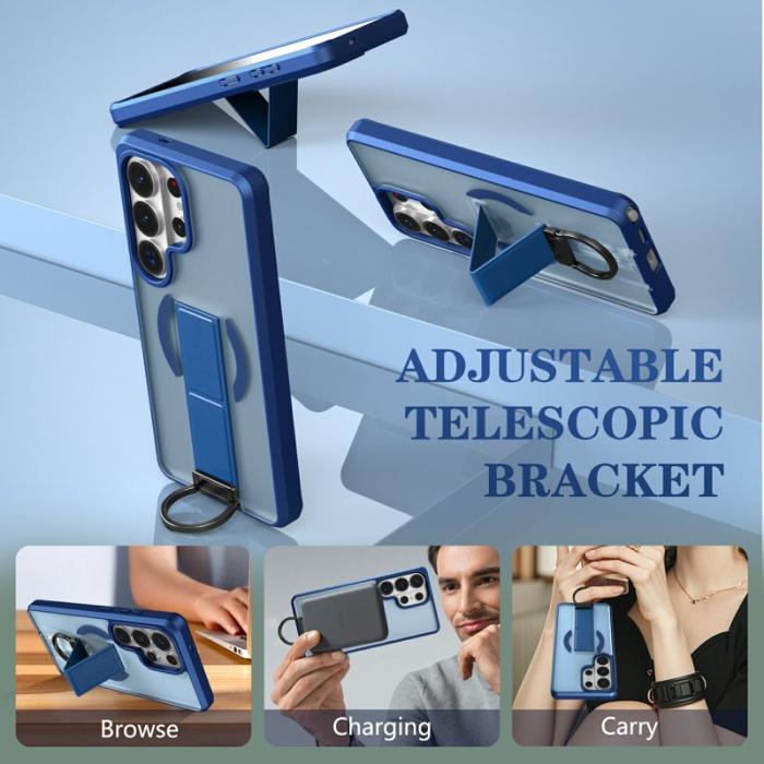 OEM - Mobilskal för Samsung Galaxy S26 Ultra Magnetiskt Kickstand TPU + PC - Blå