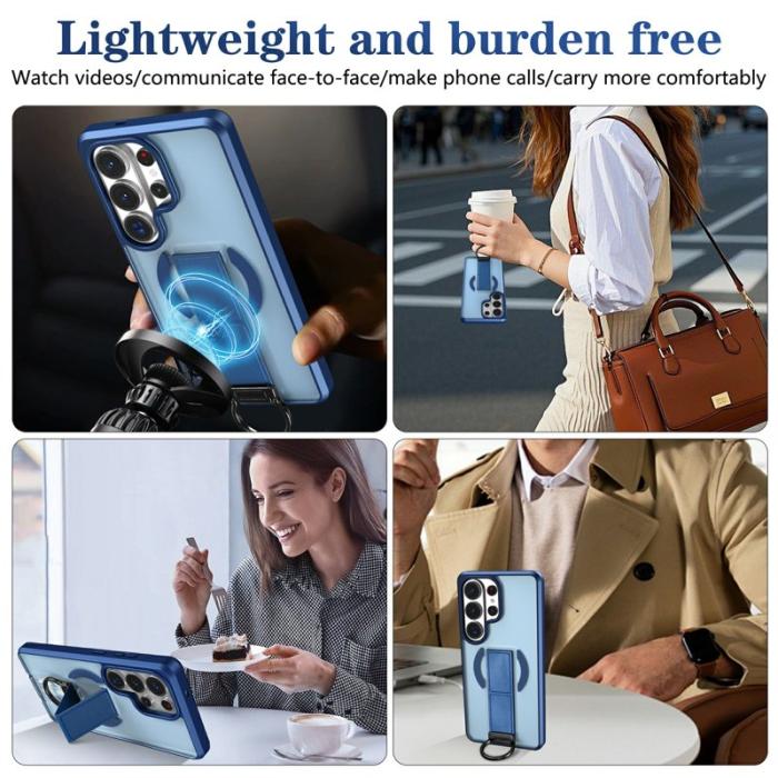 OEM - Mobilskal för Samsung Galaxy S26 Ultra Magnetiskt Kickstand TPU + PC - Blå