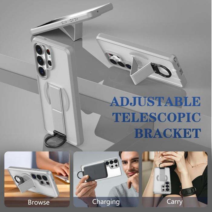 OEM - Mobilskal för Samsung Galaxy S26 Ultra Magnetiskt Kickstand TPU + PC - Grå