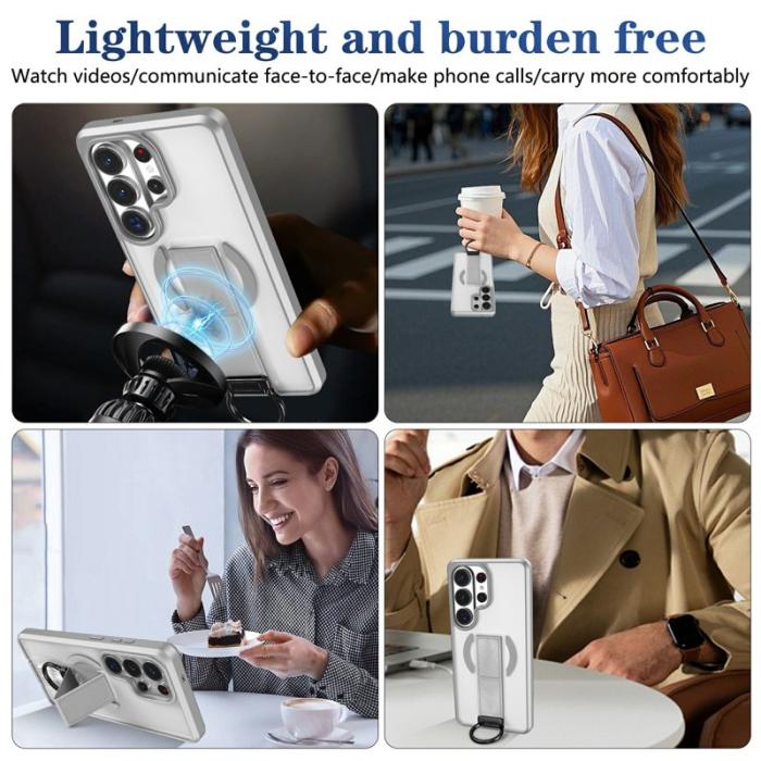 OEM - Mobilskal för Samsung Galaxy S26 Ultra Magnetiskt Kickstand TPU + PC - Grå