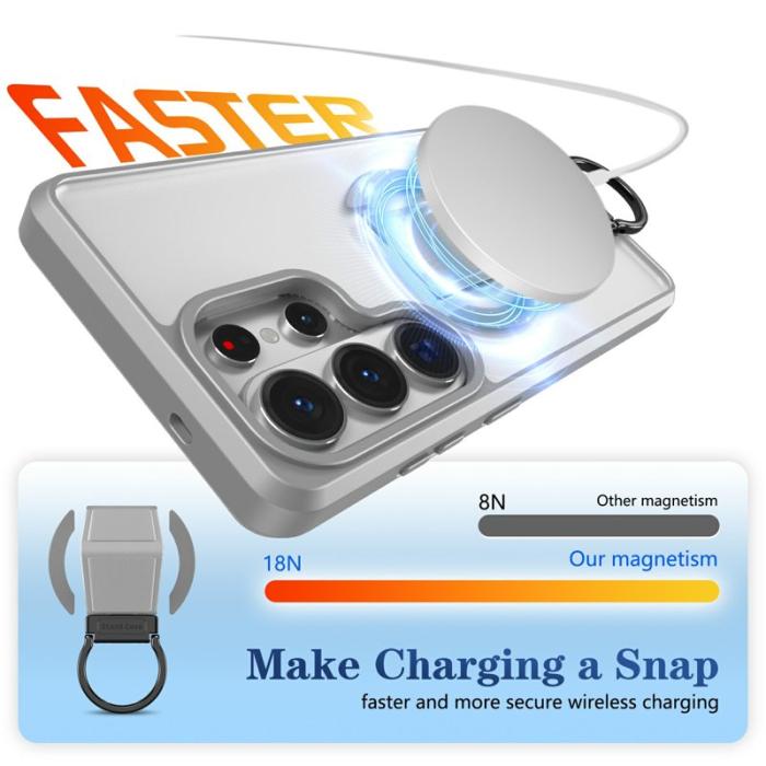 OEM - Mobilskal för Samsung Galaxy S26 Ultra Magnetiskt Kickstand TPU + PC - Grå