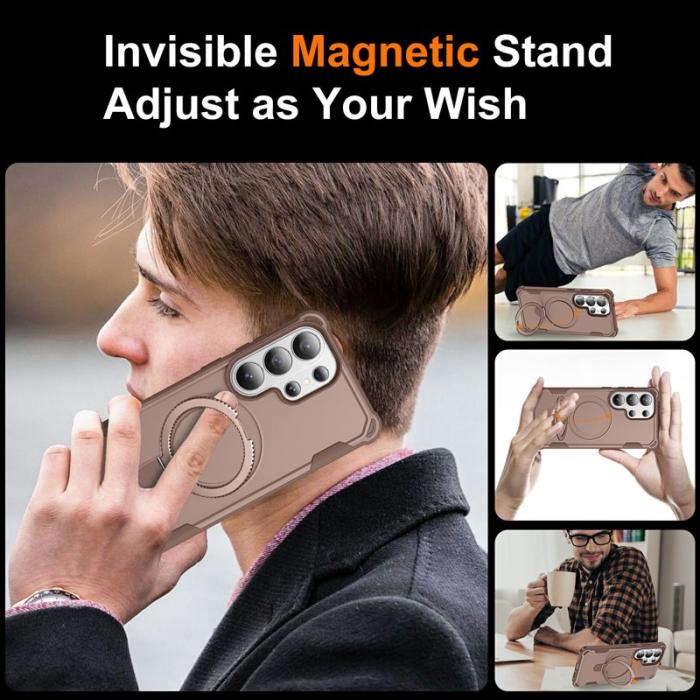 OEM - Mobilskal för Samsung Galaxy S26 Ultra Magnetiskt Kickstand TPU + PC - Guld