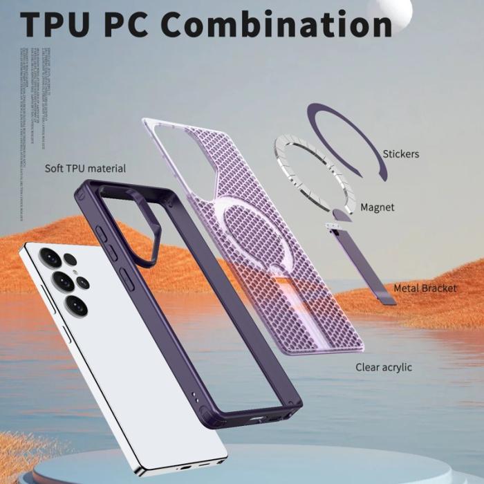 OEM - Mobilskal för Samsung Galaxy S26 Ultra Magnetiskt Kickstand TPU PC - Lila