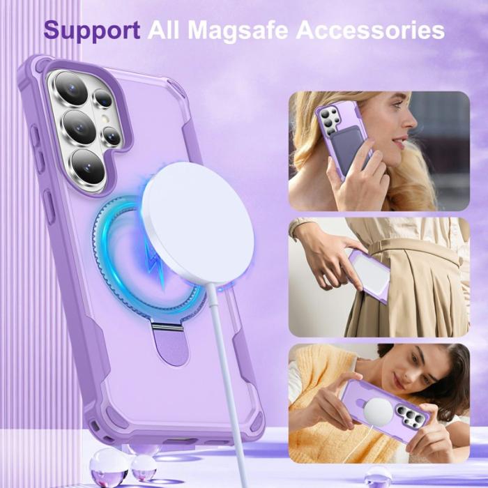 OEM - Mobilskal för Samsung Galaxy S26 Ultra Magnetiskt Kickstand TPU + PC - Lila