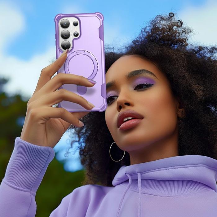 OEM - Mobilskal för Samsung Galaxy S26 Ultra Magnetiskt Kickstand TPU + PC - Lila