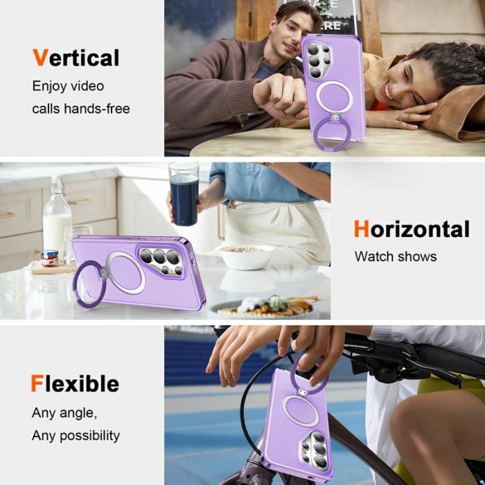 OEM - Mobilskal för Samsung Galaxy S26 Ultra Magnetiskt Kickstand TPU + PC - Lila