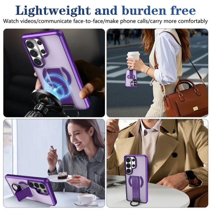 OEM - Mobilskal för Samsung Galaxy S26 Ultra Magnetiskt Kickstand TPU + PC - Lila