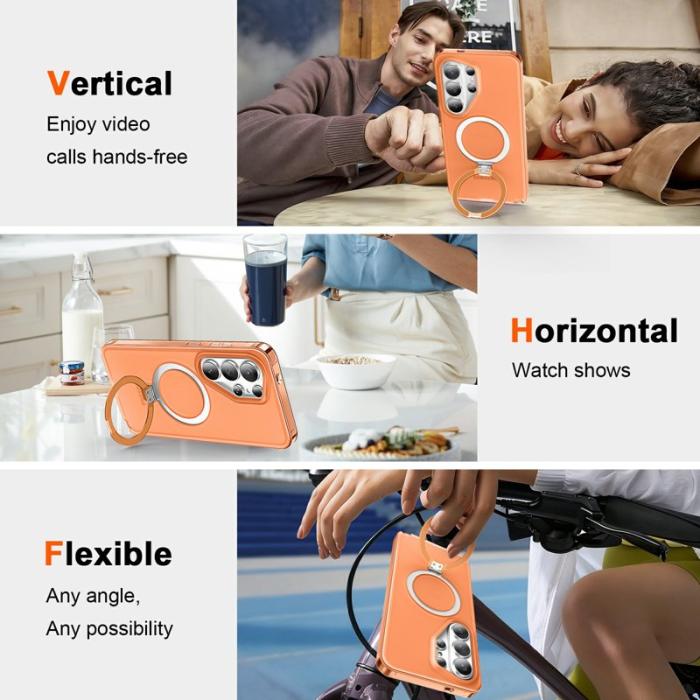 OEM - Mobilskal för Samsung Galaxy S26 Ultra Magnetiskt Kickstand TPU + PC - Orange