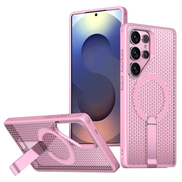 OEM - Mobilskal för Samsung Galaxy S26 Ultra Magnetiskt Kickstand TPU PC - Rosa