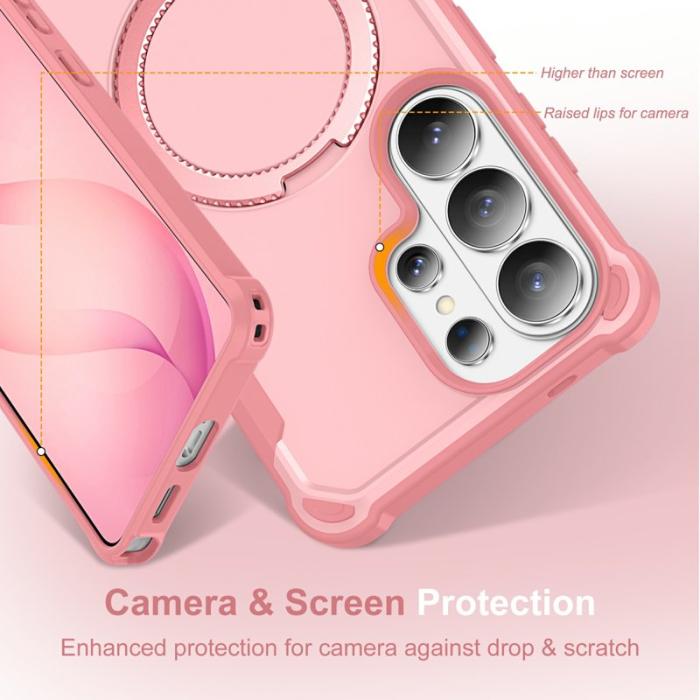 OEM - Mobilskal för Samsung Galaxy S26 Ultra Magnetiskt Kickstand TPU + PC - Rosa