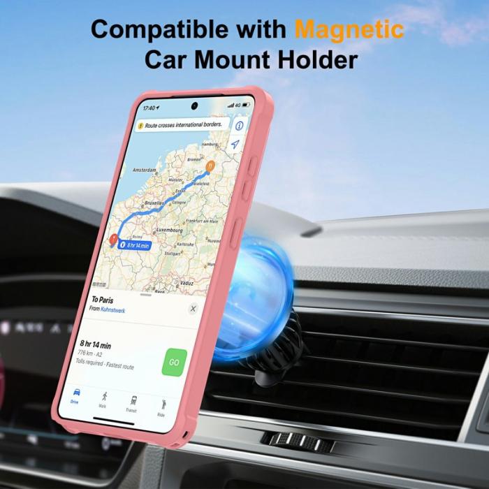 OEM - Mobilskal för Samsung Galaxy S26 Ultra Magnetiskt Kickstand TPU + PC - Rosa