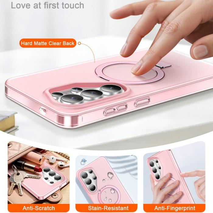 OEM - Mobilskal för Samsung Galaxy S26 Ultra Magnetiskt Kickstand TPU + PC - Rosa