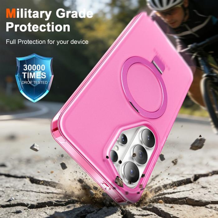 OEM - Mobilskal för Samsung Galaxy S26 Ultra Magnetiskt Kickstand TPU + PC - Rosa