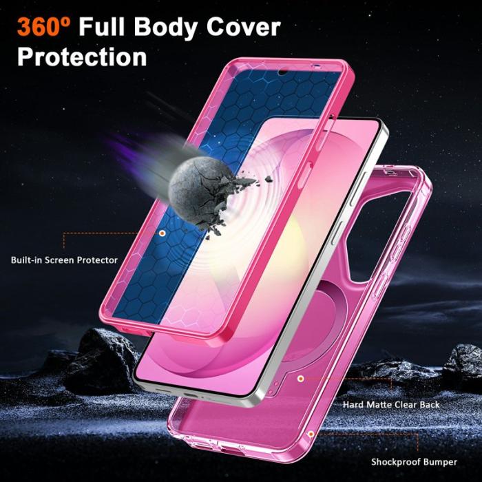 OEM - Mobilskal för Samsung Galaxy S26 Ultra Magnetiskt Kickstand TPU + PC - Rosa