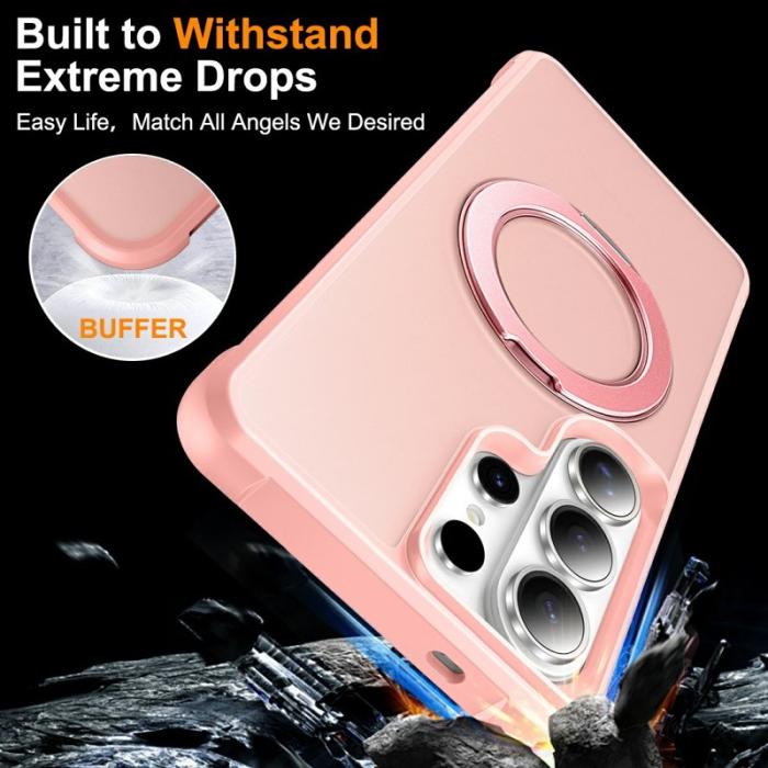 OEM - Mobilskal för Samsung Galaxy S26 Ultra Magnetiskt Kickstand TPU + PC - Rosa