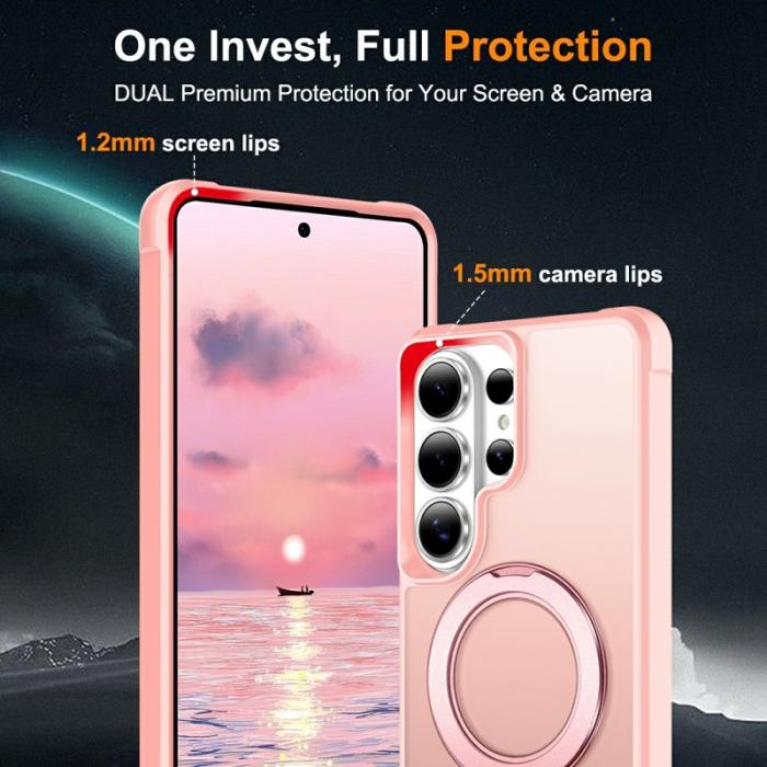 OEM - Mobilskal för Samsung Galaxy S26 Ultra Magnetiskt Kickstand TPU + PC - Rosa