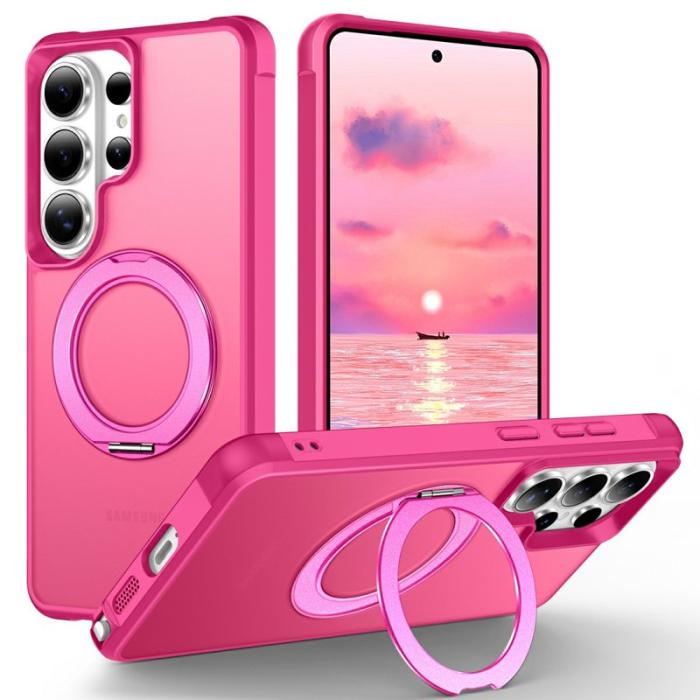OEM - Mobilskal för Samsung Galaxy S26 Ultra Magnetiskt Kickstand TPU + PC - Rosa