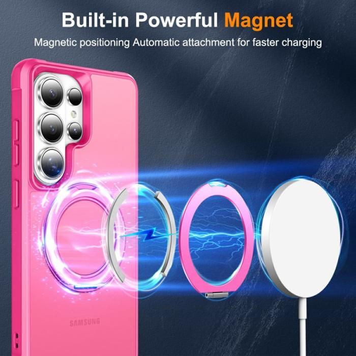 OEM - Mobilskal för Samsung Galaxy S26 Ultra Magnetiskt Kickstand TPU + PC - Rosa