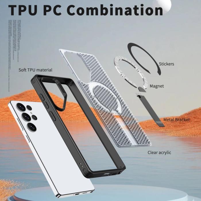 OEM - Mobilskal för Samsung Galaxy S26 Ultra Magnetiskt Kickstand TPU PC - Svart