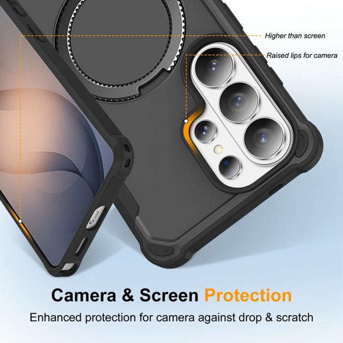 OEM - Mobilskal för Samsung Galaxy S26 Ultra Magnetiskt Kickstand TPU + PC - Svart