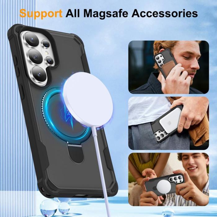 OEM - Mobilskal för Samsung Galaxy S26 Ultra Magnetiskt Kickstand TPU + PC - Svart