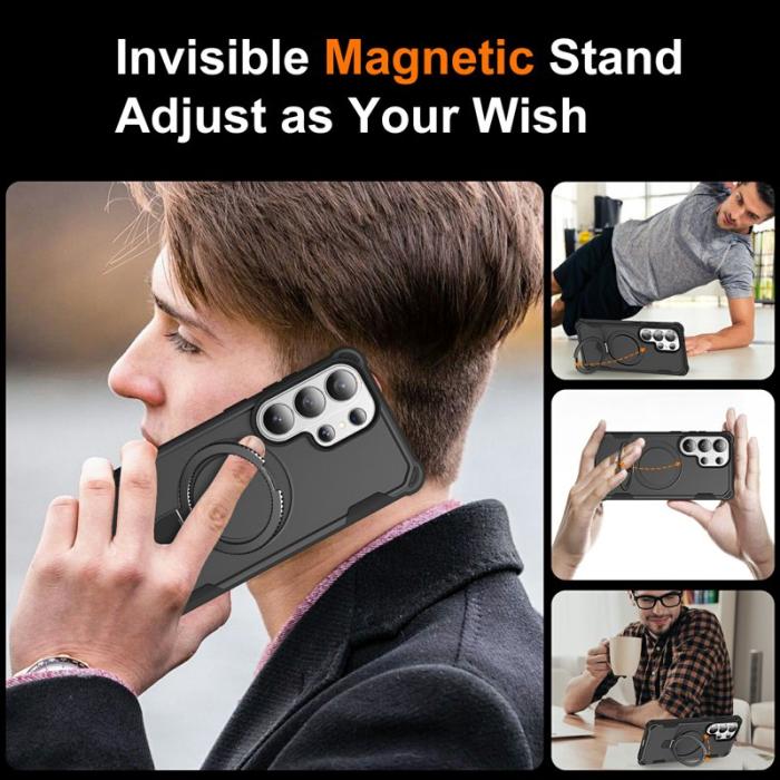 OEM - Mobilskal för Samsung Galaxy S26 Ultra Magnetiskt Kickstand TPU + PC - Svart