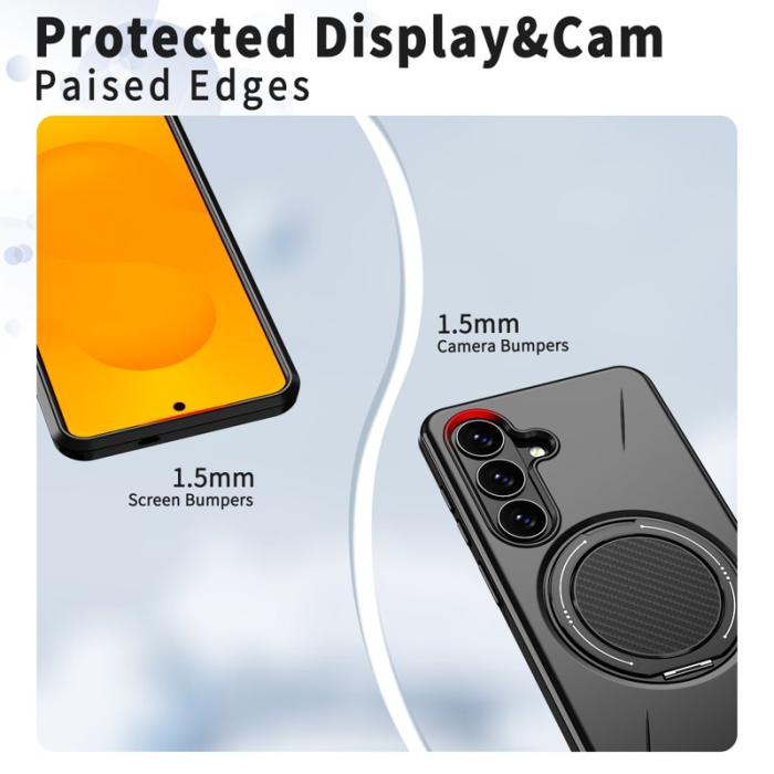 OEM - Mobilskal för Samsung Galaxy S26 Ultra Magnetiskt Kickstand TPU + PC - Svart